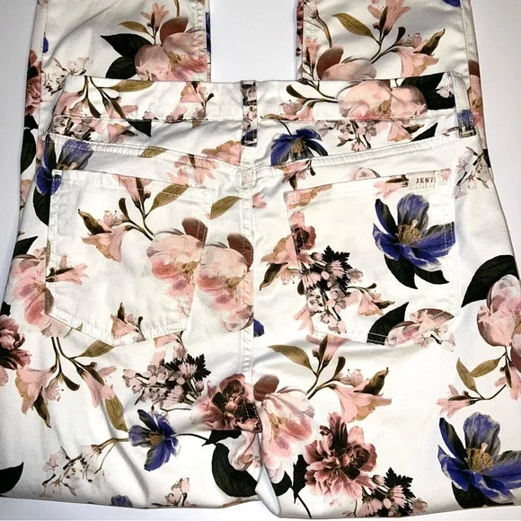 JEN7 by Seven For All Mankind Floral Cropped Skinny Jeans Sz 6 - Picture 9 of 12